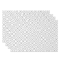 Aperturee - Aperturee Simple Abstract Geometric Lines Set of 4 Placemats for Modern Minimalist and Scandinavian Kitchen Decor