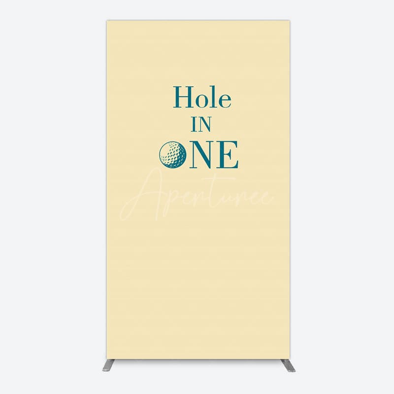Aperturee - Aperturee Simple Beige Vibe Hole In One Birthday Rectangle Backdrop