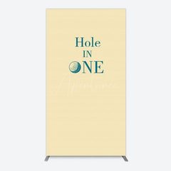 Aperturee - Aperturee Simple Beige Vibe Hole In One Birthday Rectangle Backdrop