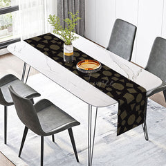 Aperturee - Aperturee Simple Black and Yellow Geometric Table Runner Modern Abstract Figure Design Minimalist Kitchen Dining Decor