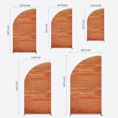 Aperturee - Aperturee Simple Brown Wooden Happy Birthday Half Moon Arch Backdrop