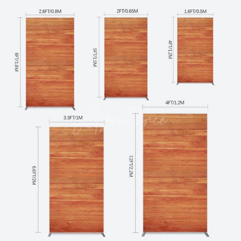 Aperturee - Aperturee Simple Brown Wooden Happy Birthday Rectangle Backdrop