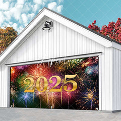Aperturee - Aperturee Simple Colorful Sparks Night 2025 Garage Door Banner