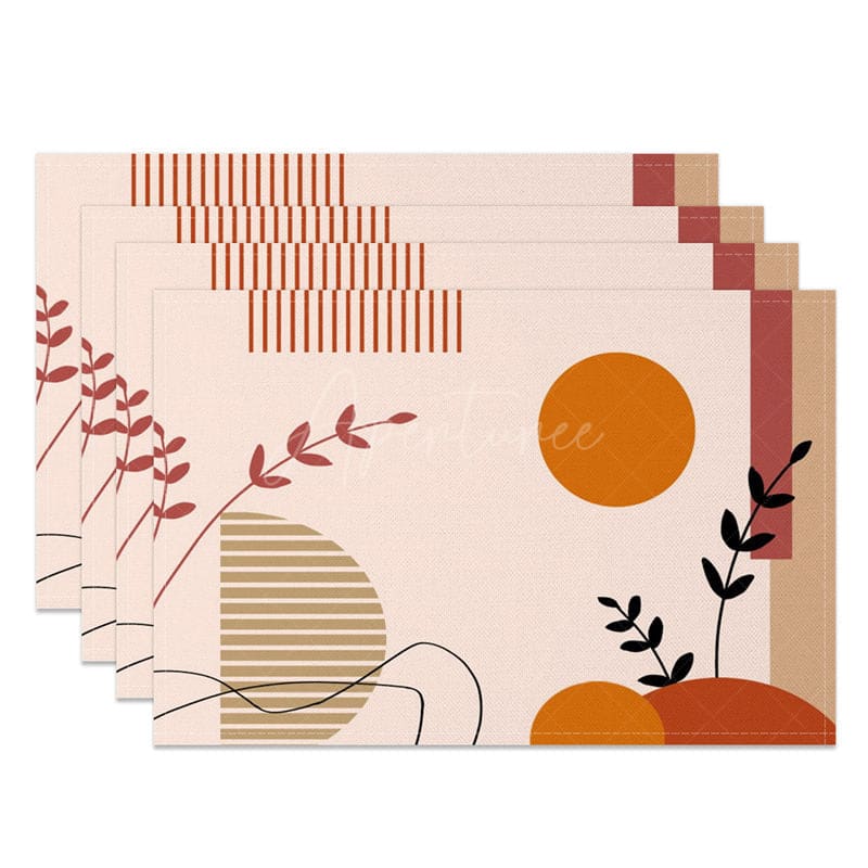 Aperturee - Aperturee Simple Elegant Sunrise Boho Sweet Set of 4 Placemats