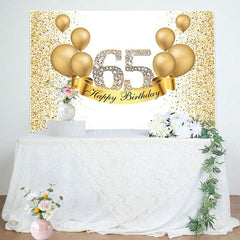 Aperturee - Aperturee Simple Gold Glitters Happy 65th Birthday Backdrop