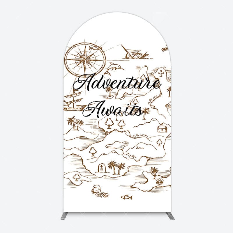 Aperturee - Aperturee Simple Line Painted Adventure Awaits Arch Backdrop