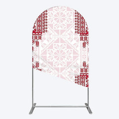 Aperturee - Aperturee Simple Slovakia Pattern Happy Birthday Arch Backdrop