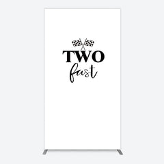 Aperturee - Aperturee Simple White Black Two Fast Birthday Rectangle Backdrop