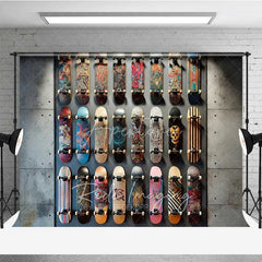 Aperturee - Aperturee Skateboard Wall Display Photography Backdrop Urban Street Skate Deck Collection Shop Background