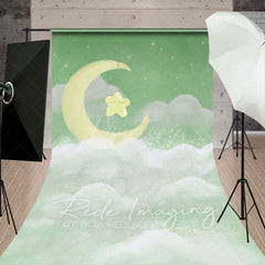 Aperturee - Aperturee Sleep Tight Green Birthday Cake Smash Sweep Backdrop