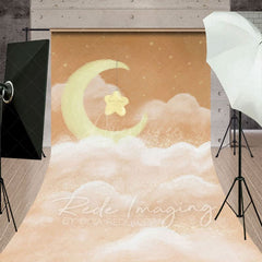 Aperturee - Aperturee Sleep Tight Orange Birthday Cake Smash Sweep Backdrop