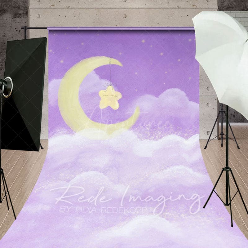 Aperturee - Aperturee Sleep Tight Purple Birthday Cake Smash Sweep Backdrop