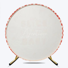 Aperturee - Aperturee Slice Slice Baby Round Backdrop for Baby Shower Fun Pizza Themed Party with Red Gingham Italian Food Decor