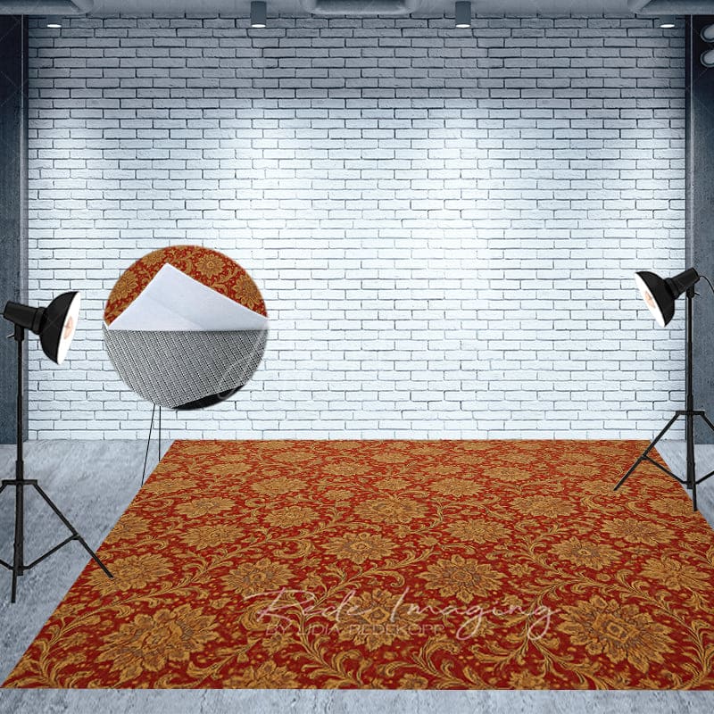 Aperturee - Aperturee Slovakia Floral Repeat Pattern Fabric Floor Backdrop