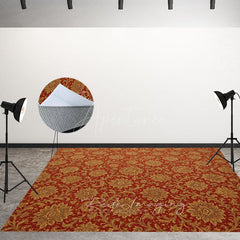 Aperturee - Aperturee Slovakia Floral Repeat Pattern Fabric Floor Backdrop