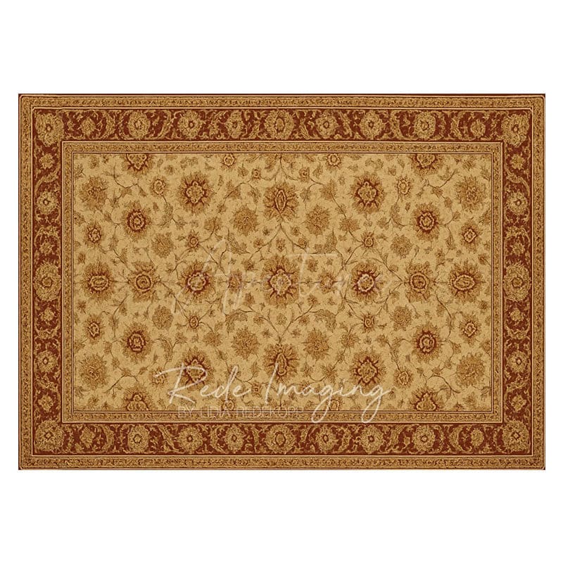 Aperturee - Aperturee Slovakia Repeat Floral Rubber Floor Mat For Photo