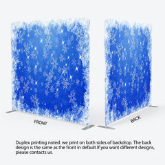 Aperturee - Aperturee Snowflake Dark Blue Christmas Pillow Case Backdrop