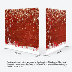 Aperturee - Aperturee Snowy Bokeh Wood Christmas Tension Fabric Backdrop
