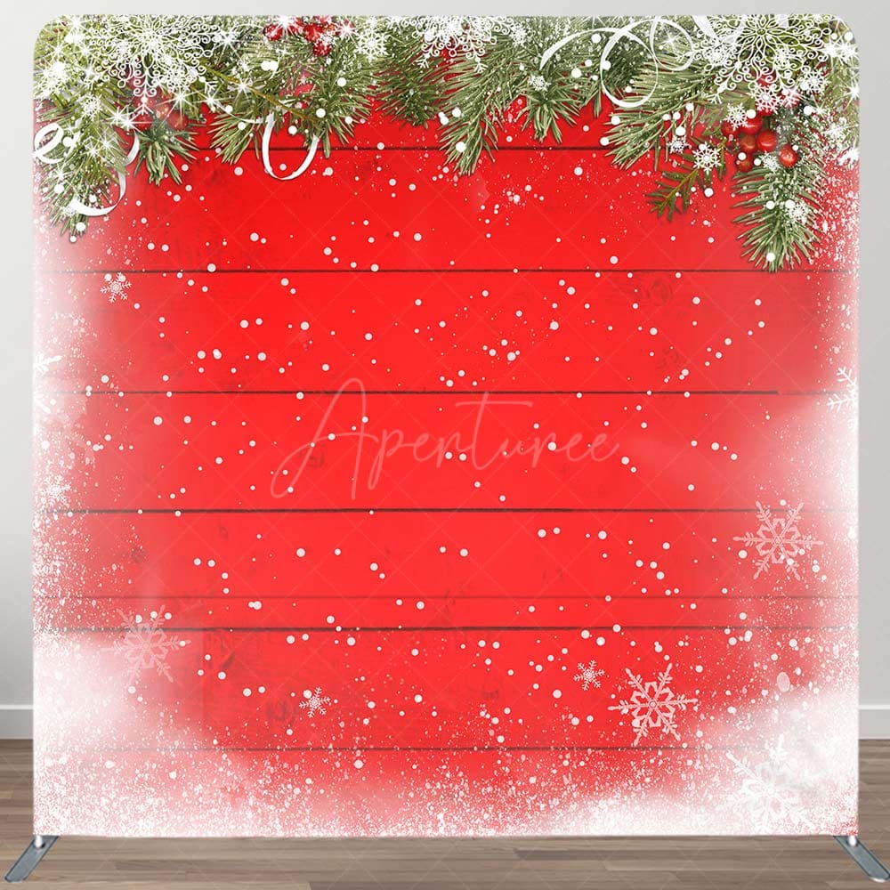Aperturee - Aperturee Snowy Pleasant Christmas Tree Pillow Cover Backdrop