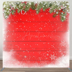 Aperturee - Aperturee Snowy Pleasant Christmas Tree Pillow Cover Backdrop