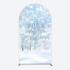 Aperturee - Aperturee Snowy Walking In A Winter Wonderland Arch Backdrop