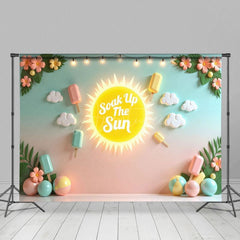 Aperturee - Aperturee Soak Up The Sun Floral Hawaii Beach Summer Backdrop