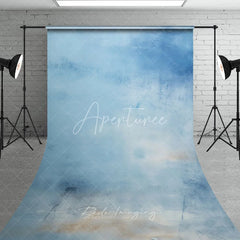 Aperturee - Aperturee Soft Blue Painted Texture Sweep Backdrop Elegant Abstract Art Style for Professional Portrait Photography