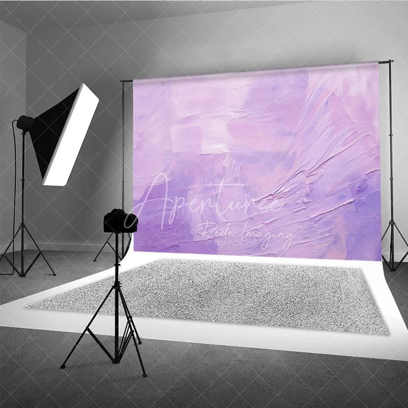 Aperturee - Aperturee Soft Lavender Oil Painting Texture Photography Backdrop Abstract Artistic Portrait Background