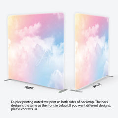 Aperturee - Aperturee Soft Pastel Gradient Sky Clouds Square Double-Sided Backdrop Dreamy Photography Background for Baby Shower Party