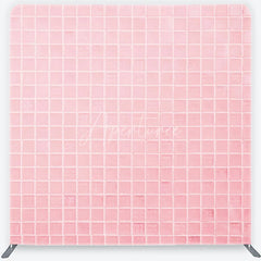 Aperturee - Aperturee Soft Pastel Pink Tile Pattern Square Double-Sided Backdrop Modern Minimalist Design for Photography
