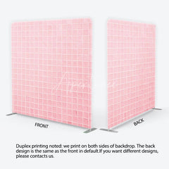 Aperturee - Aperturee Soft Pastel Pink Tile Pattern Square Double-Sided Backdrop Modern Minimalist Design for Photography