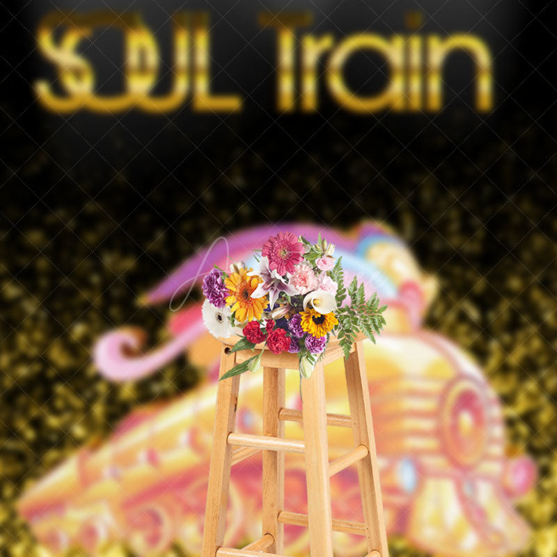 Aperturee Aperturee Soul Train Themed Photography Backdrop 70s Disco Party with Mirror Balls Retro Funk and R&B Dance Party Decor