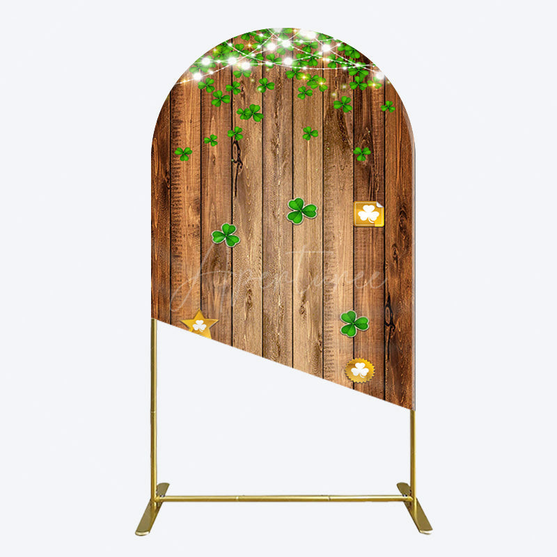 Aperturee - Aperturee Sparkle Light Clover Wooden St Patrick Arch Backdrop