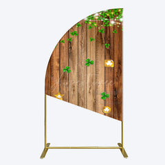 Aperturee - Aperturee Sparkle Light Clover Wooden St Patrick Half Moon Arch Backdrop