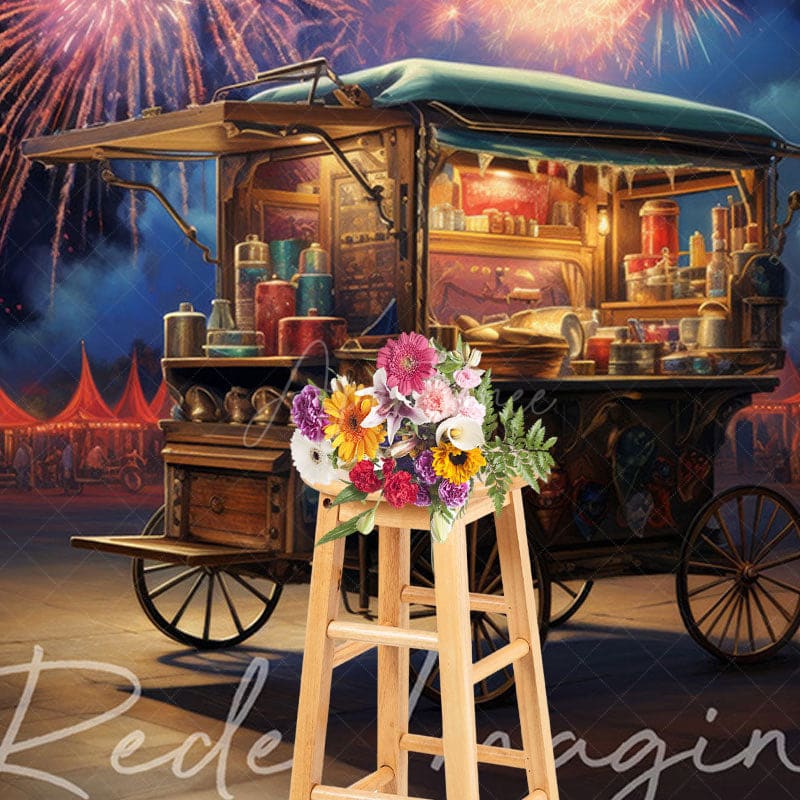Aperturee - Aperturee Sparkle Sky Vending Cart Independence Day Backdrop