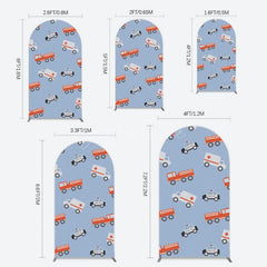 Aperturee - Aperturee Special Vehicle Cartoon Sweet Birthday Arch Backdrop