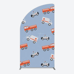 Aperturee - Aperturee Special Vehicle Cartoon Sweet Birthday Half Moon Arch Backdrop