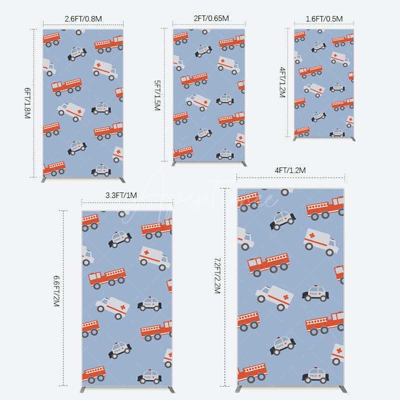 Aperturee - Aperturee Special Vehicle Cartoon Sweet Birthday Rectangle Backdrop