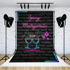 Aperturee - Aperturee Spicy Margarita Neon Sign Bridal Shower Backdrop Bachelorette Party Bar Decor Girls Night Out Photo Prop