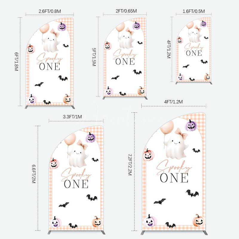 Aperturee Aperturee Spooky One Boo 1St Halloween Birthday Half Moon Arch Backdrop