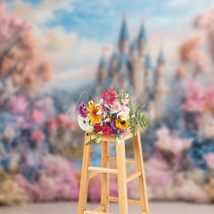 Aperturee - Aperturee Spring Floral Castle Sweet Fine Art Wedding Backdrop