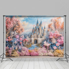 Aperturee - Aperturee Spring Floral Castle Sweet Fine Art Wedding Backdrop