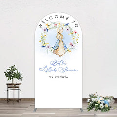 Aperturee - Aperturee Spring Floral Wreath Bunny Baby Shower Arch Backdrop
