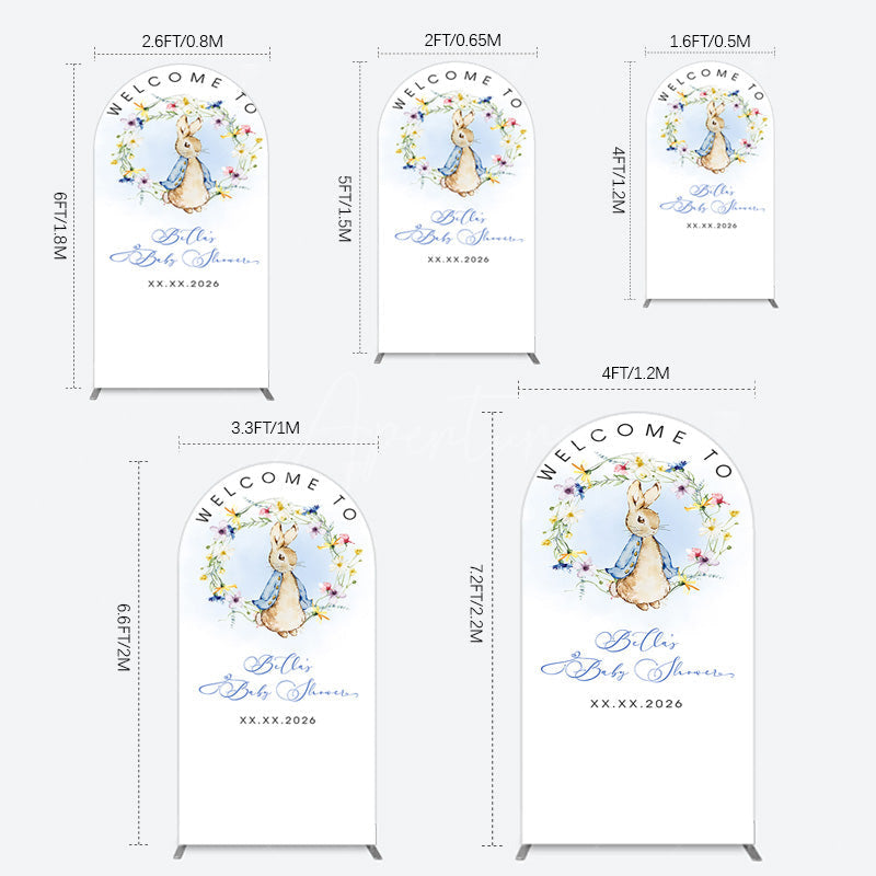 Aperturee - Aperturee Spring Floral Wreath Bunny Baby Shower Arch Backdrop