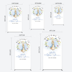 Aperturee - Aperturee Spring Floral Wreath Bunny Baby Shower Arch Backdrop