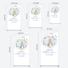 Aperturee - Aperturee Spring Floral Wreath Bunny Baby Shower Half Moon Arch Backdrop