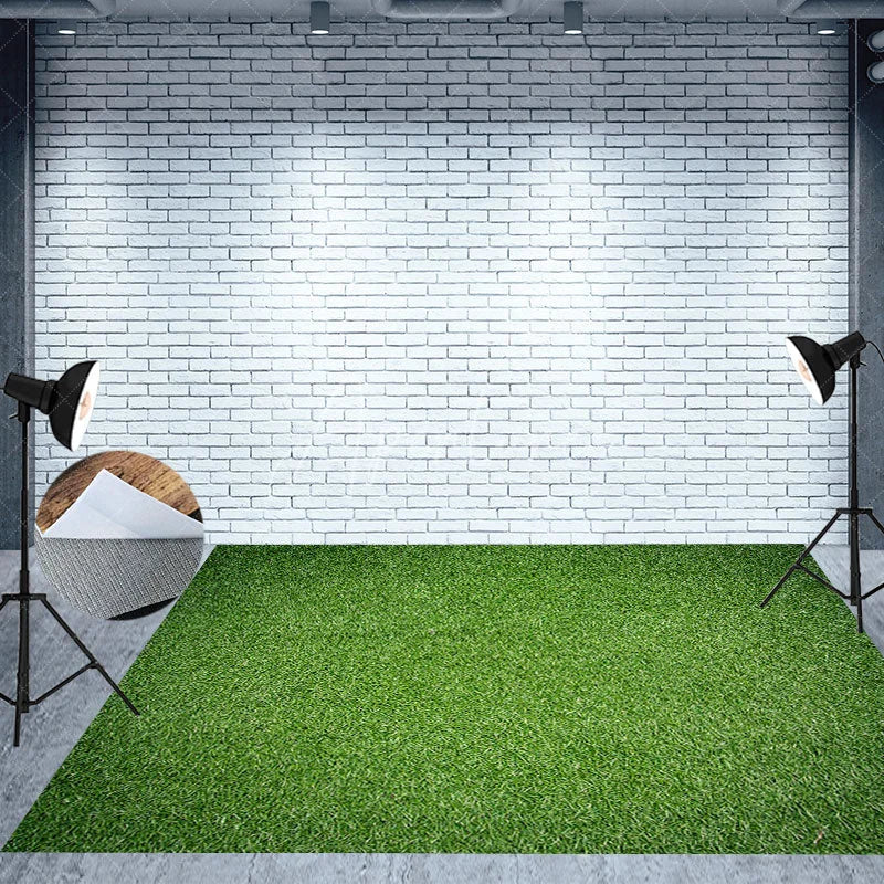 Aperturee - Aperturee Spring Garden Floral Arch Combo Set Backdrop Nature Sunset Park Scenery Grass Floor Photography Prop