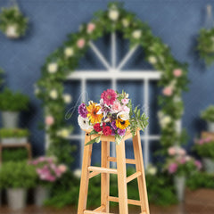 Aperturee - Aperturee Spring Greenery Floral Room Photography Backdrop