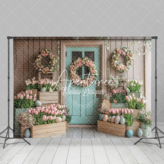 Aperturee - Aperturee Springtime Floral Colorful Archway Festival Backdrop