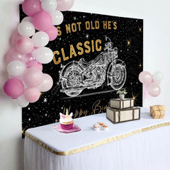 Aperturee - Aperturee Starry Motorcycle Hes Not Old Hes Classic Backdrop